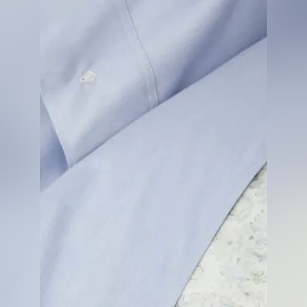 $145 NEW TWIN FLAT SHEET RALPH LAUREN HOME COTTON OXFORD BLUE SHIRT FABRIC
